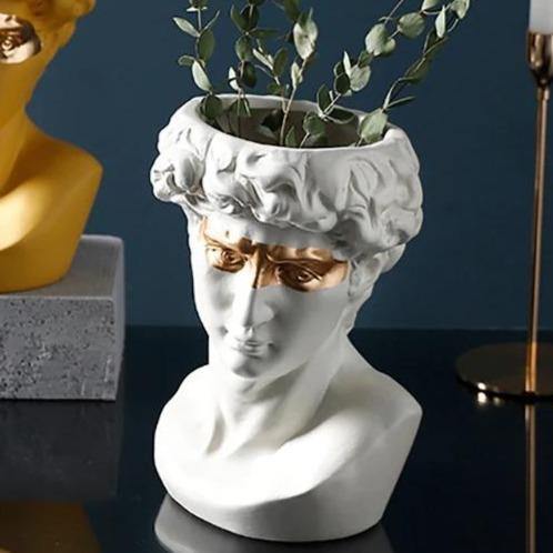 Majestic David - Ceramic Planter Sculpture White