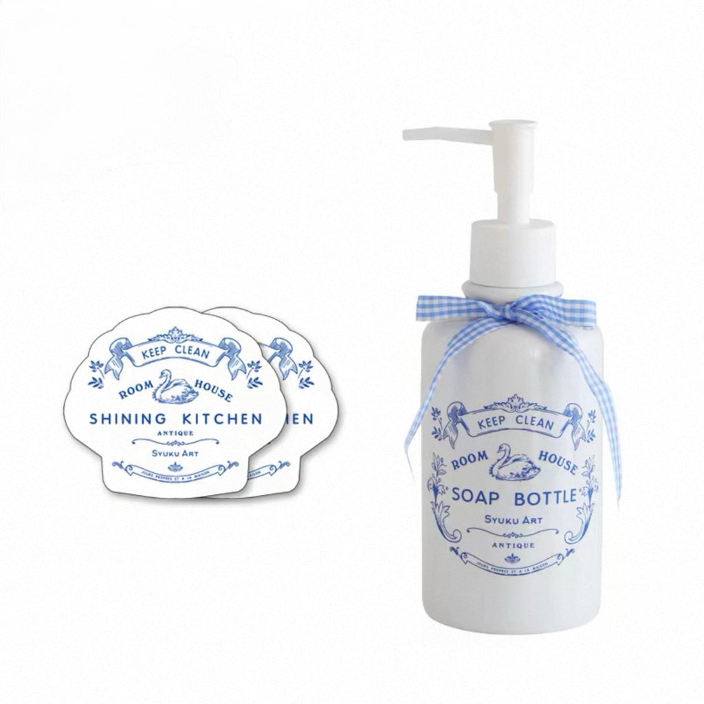 Retro Blue and White Soap Dispenser