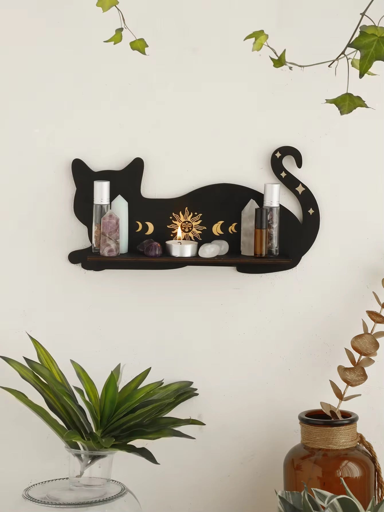 Black Cat Wooden Shelf B