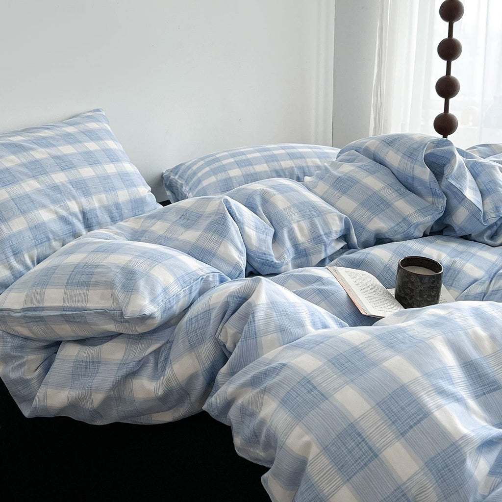 Coastal Blue Gingham Duvet Cover Set