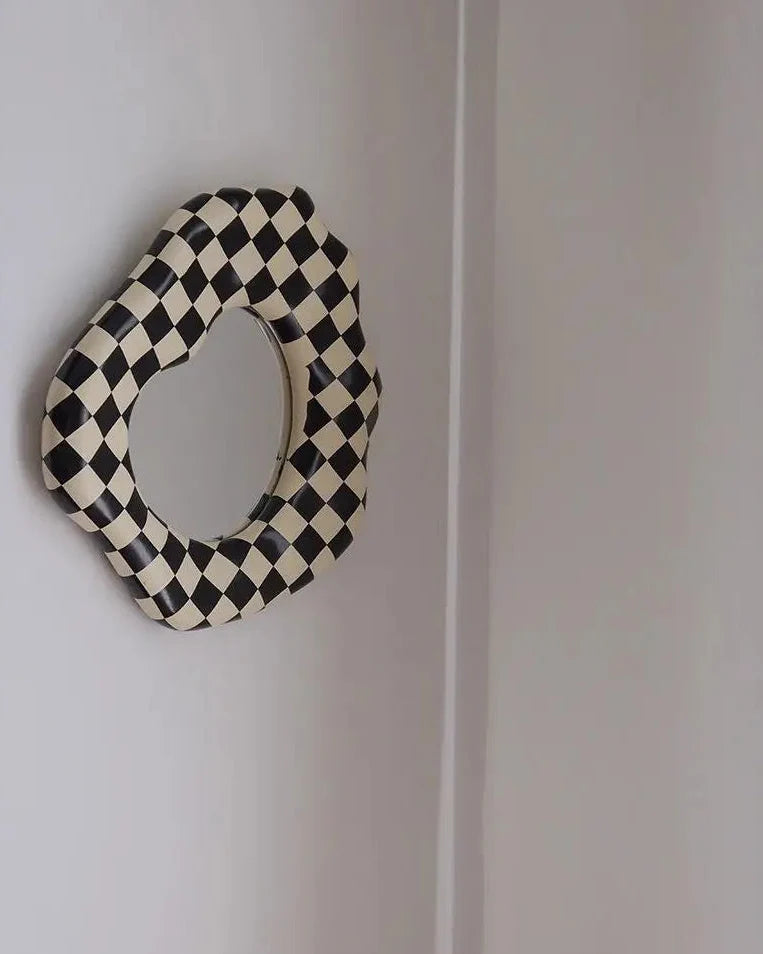 Checkered Resin Tabletop Mirror