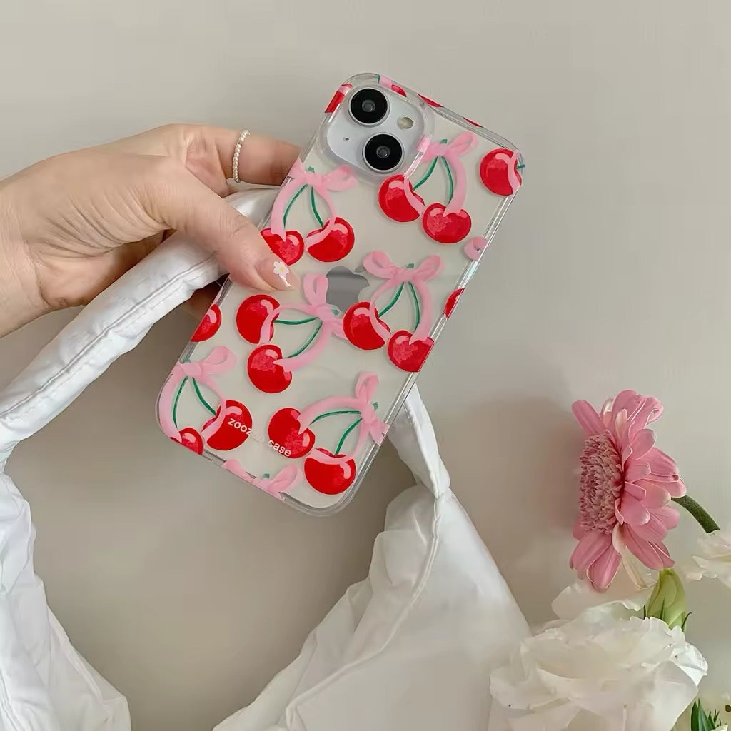 Coquette Cherry Bow iPhone Case