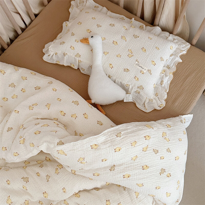 Duckling Print Bedding Set – Cotton Muslin