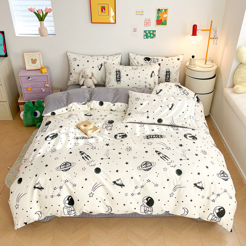 Outer Space Cotton Bedding Set - Reversible Kids Duvet Cover
