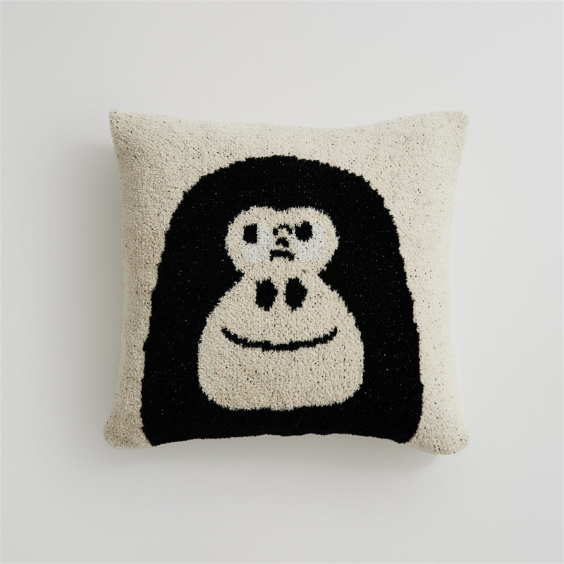 Chimpanzee Throw Blanket & Pillowcase - Hello & Face Black Face Pillowcase