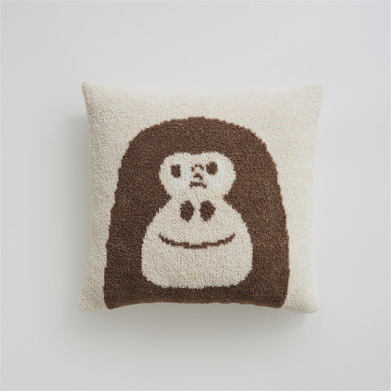 Chimpanzee Throw Blanket & Pillowcase - Hello & Face Brown Face Pillowcase
