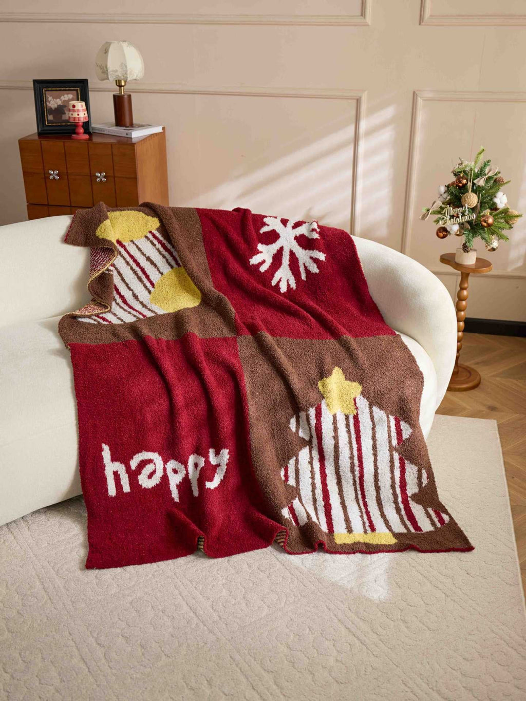 Christmas Stocking Plush Throw Blanket