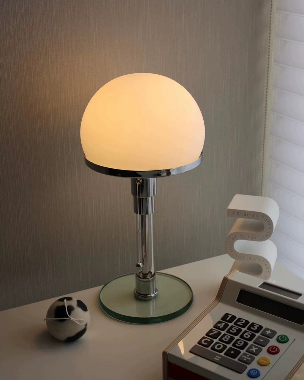 Bauhaus Chrome Mushroom Table Lamp