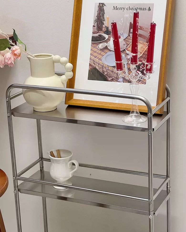 Chrome Rolling Bar Cart
