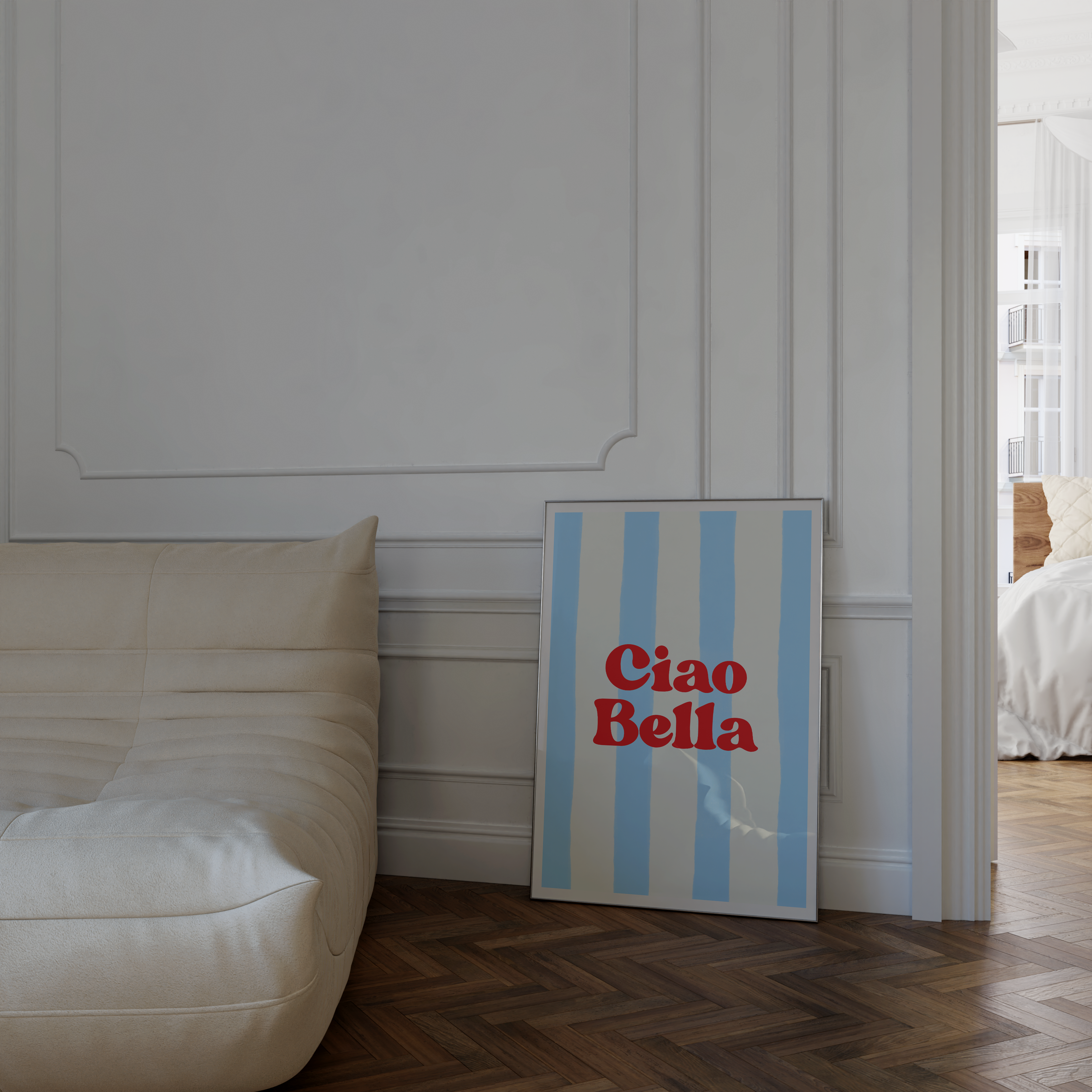 Blue Stripe Coastal Poster Set