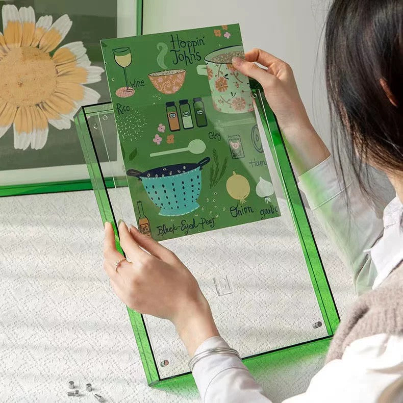 Transparent Acrylic Photo Frame Green