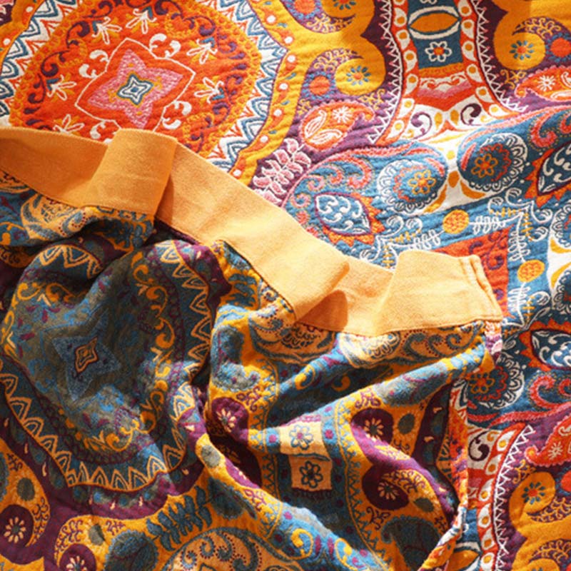 Orange Ember Reversible Cotton Quilt