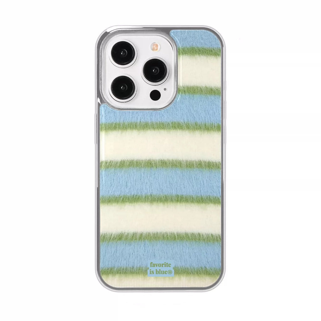 Cool Blue Preppy Striped iPhone Case