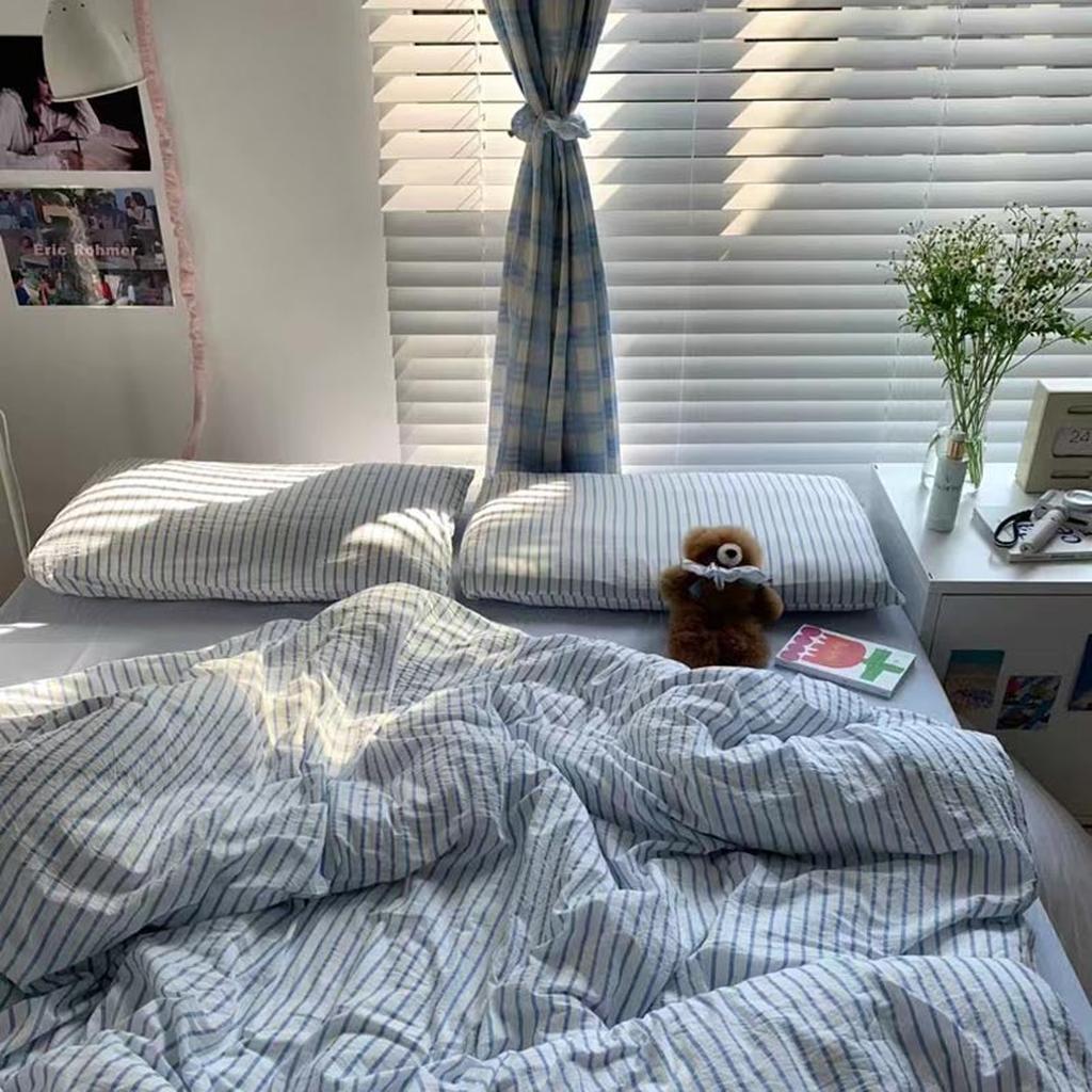 Coastal Stripes Bedding Set - Yellow Blue