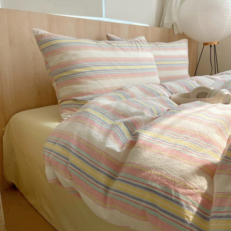 Aesthetic Retro Striped Duvet Cover Set