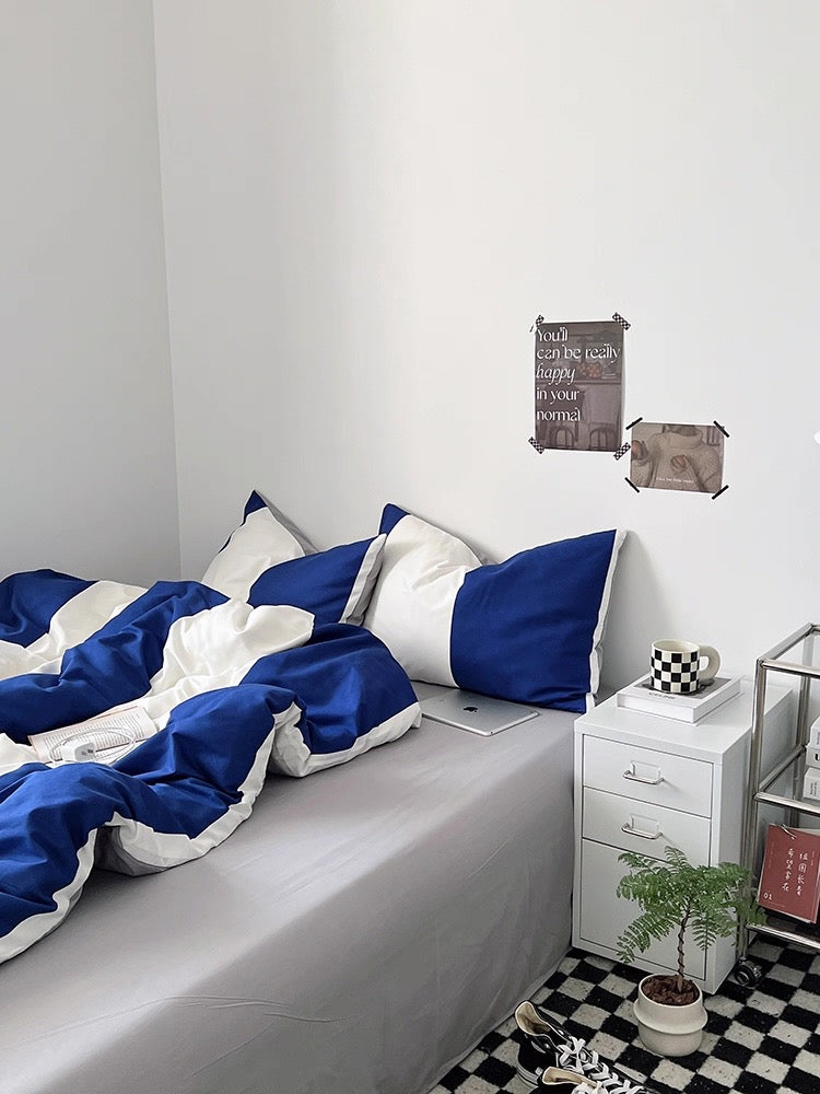 Minimalist Navy Duvet Cover Set