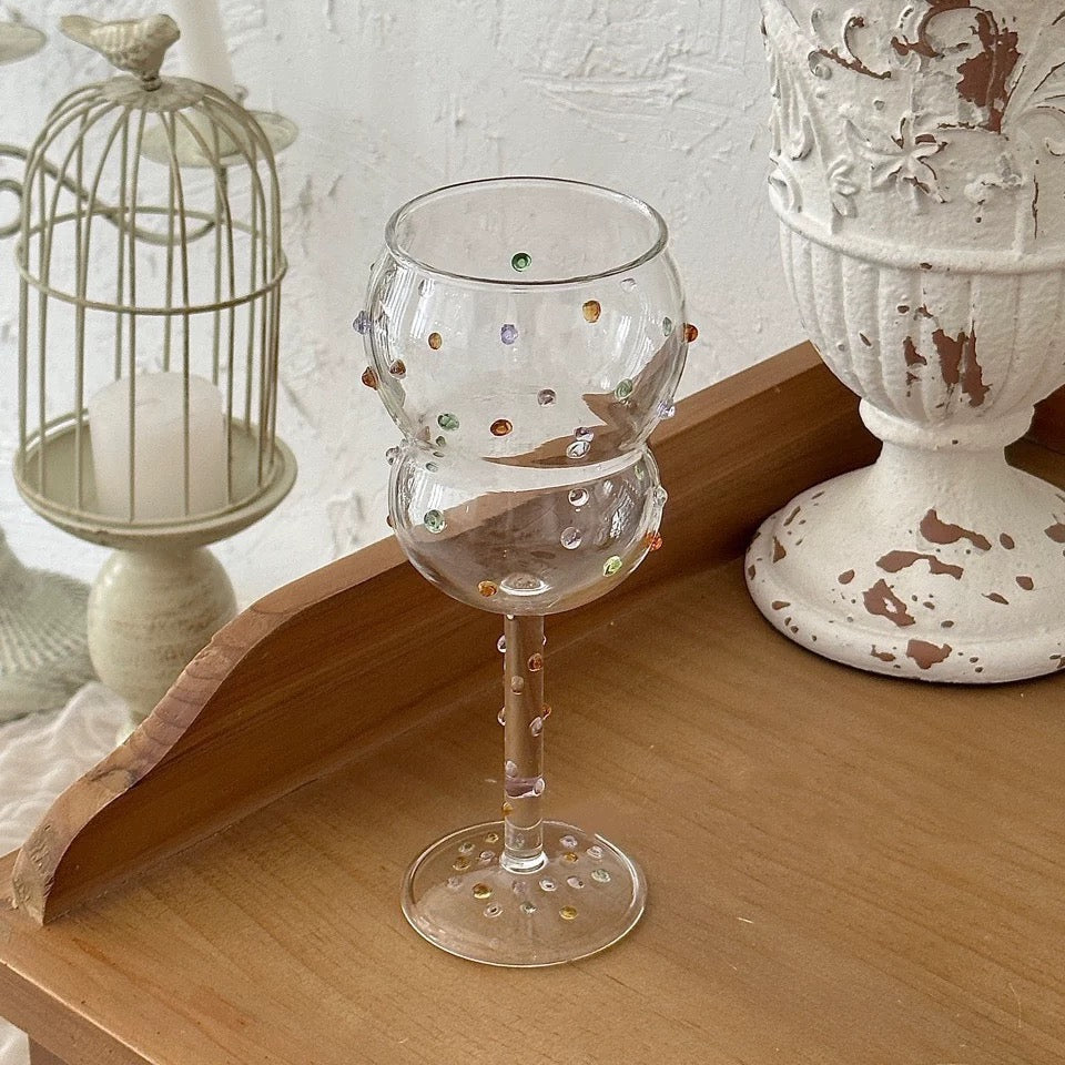 Colorful Dots Wine Goblet Glass