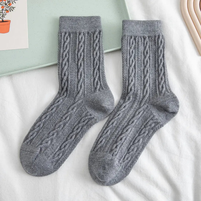 Bunny Wool Socks One Size (Women) Gray