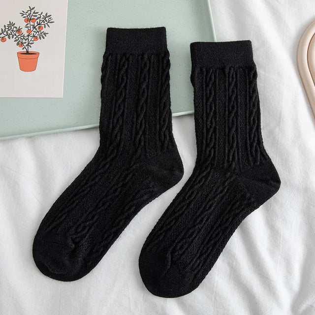Bunny Wool Socks One Size (Women) Black