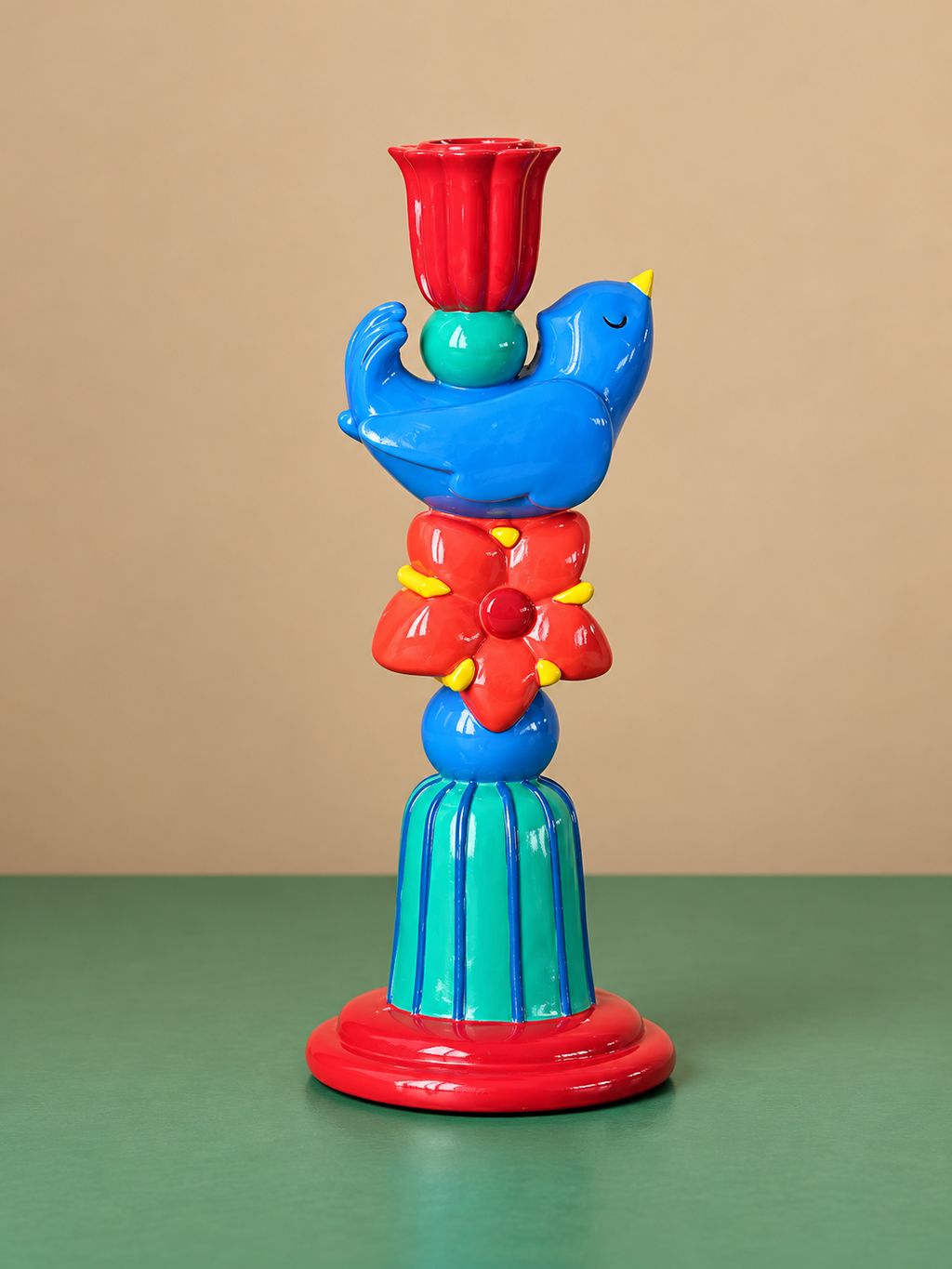 Colorful Bird Candle Holder