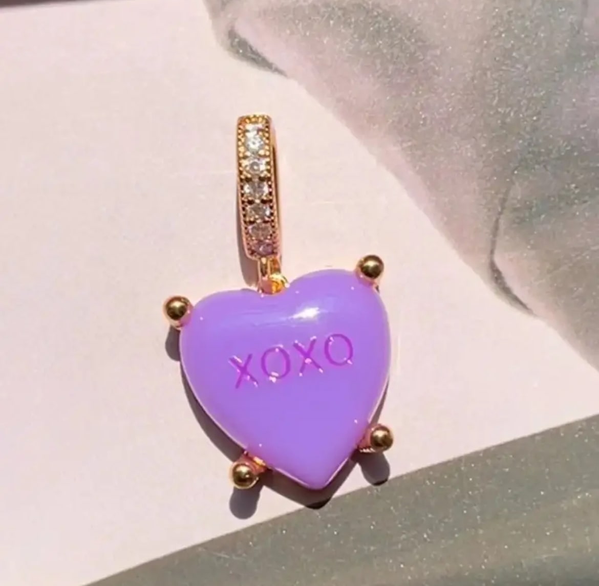 Colorful Heart Pendant Purple