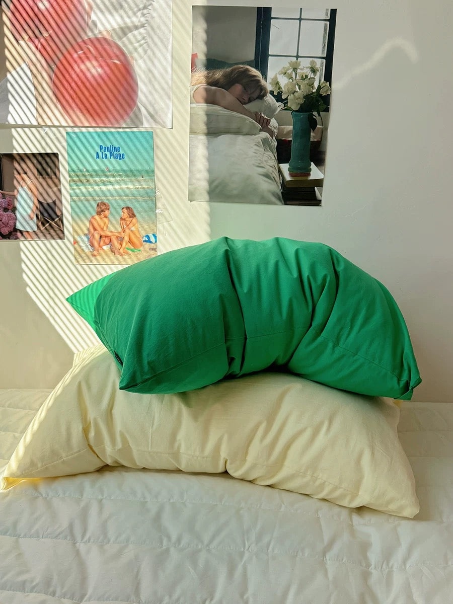 Solid Color Washed Cotton Pillowcase