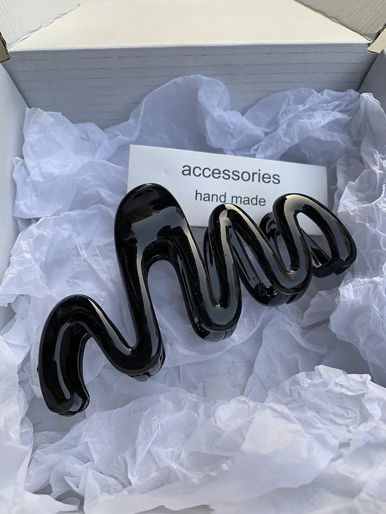 Colorful Jelly Wave Hairpin Black