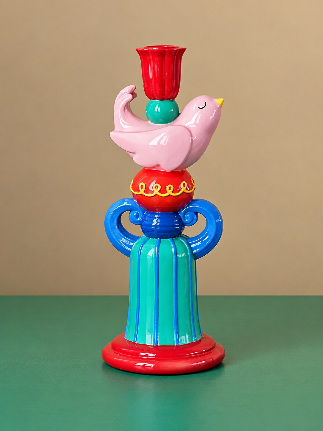 Colorful Bird Candle Holder