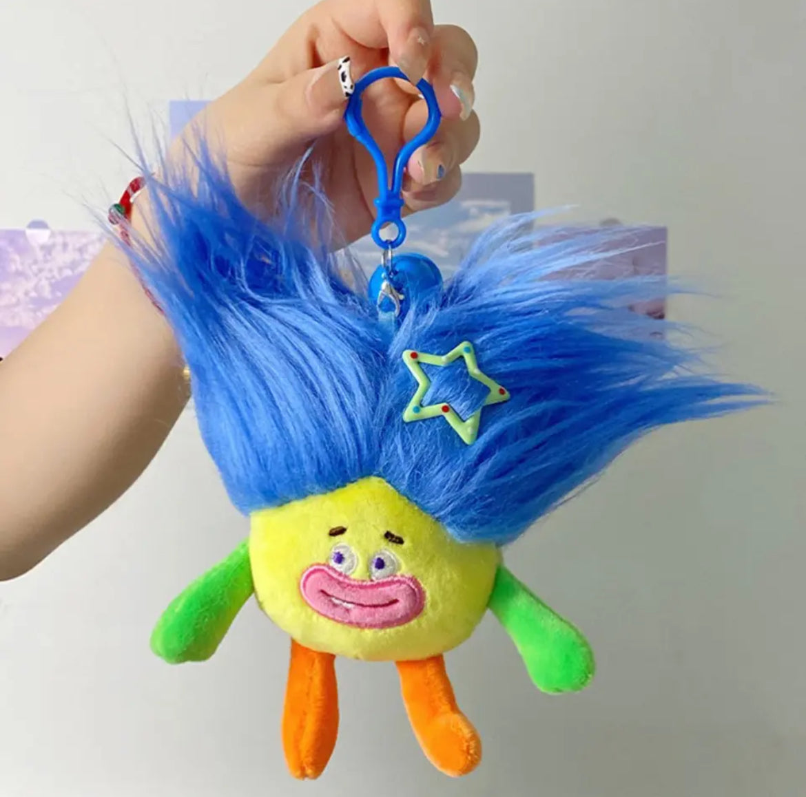 Plush Hair Doll Keychain Yellow