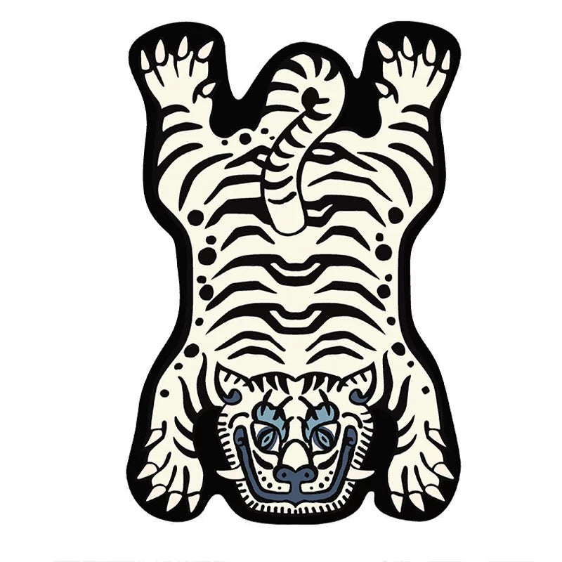 Boho Tiger Rug White