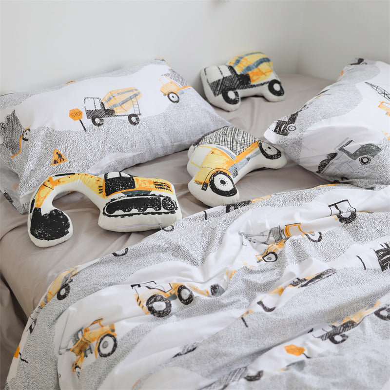 Construction Vehicle Duvet Cover Set – Fun Kids Cotton Bedding
