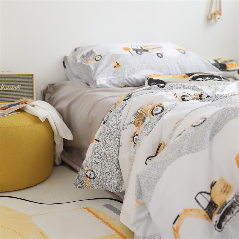 Construction Vehicle Duvet Cover Set – Fun Kids Cotton Bedding