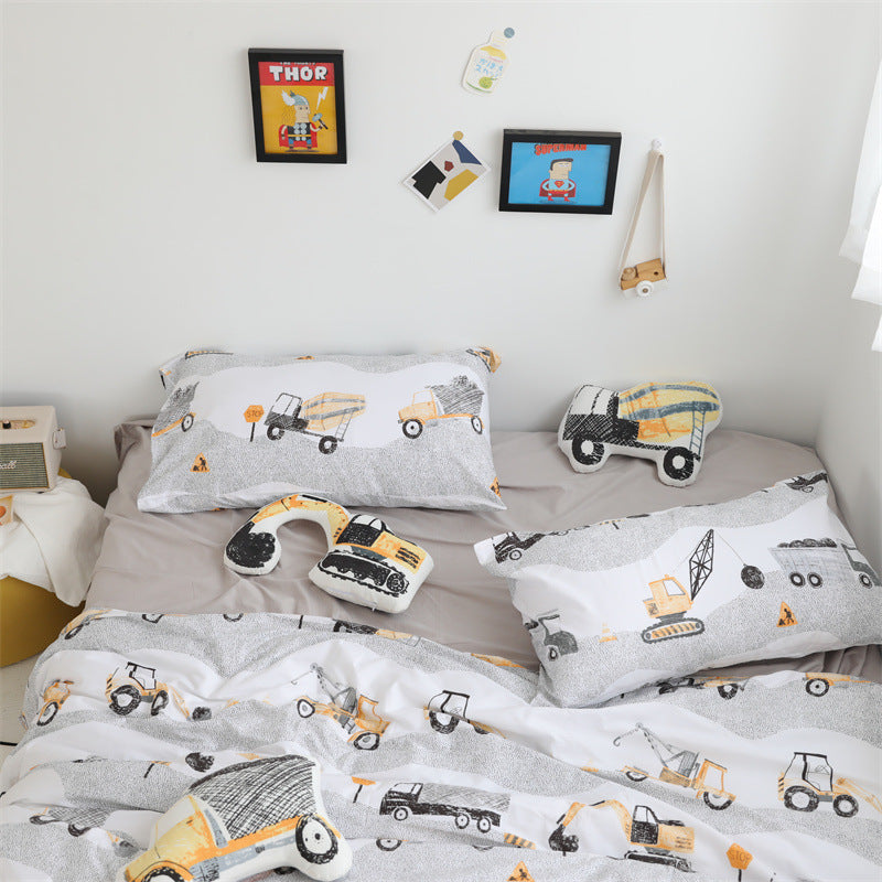 Construction Vehicle Duvet Cover Set – Fun Kids Cotton Bedding
