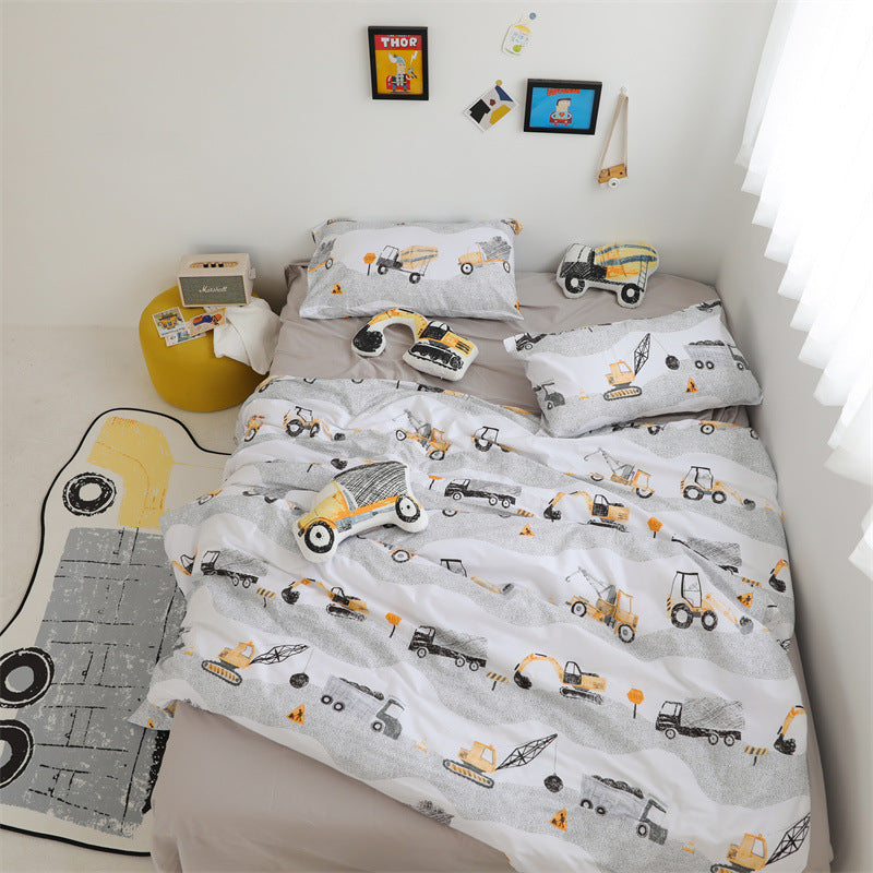 Construction Vehicle Duvet Cover Set – Fun Kids Cotton Bedding
