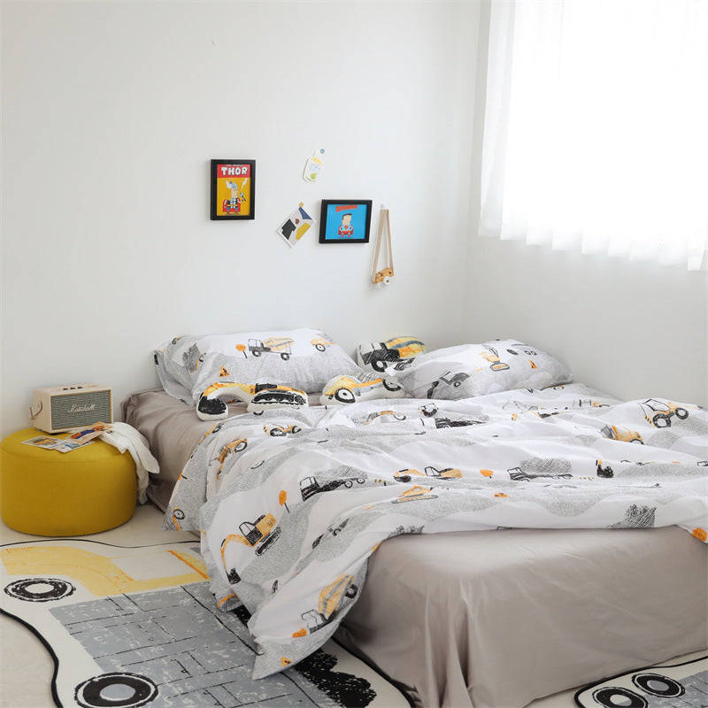 Construction Vehicle Duvet Cover Set – Fun Kids Cotton Bedding