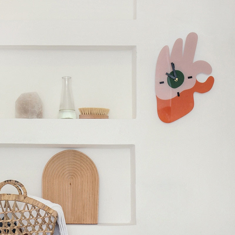 Contrast Shaped Graphic Minimalist Wall Clock