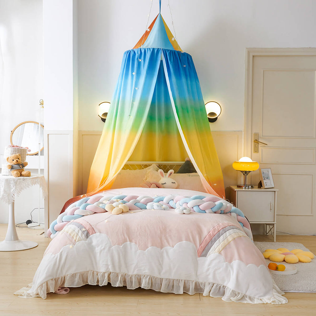 Rainbow Kids Bed Canopy — Colorful Nursery Tent