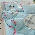 Cool Blue Stitched Edge Bedding Set