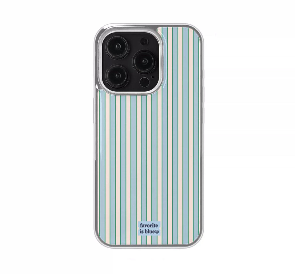 Cool Blue Preppy Striped iPhone Case