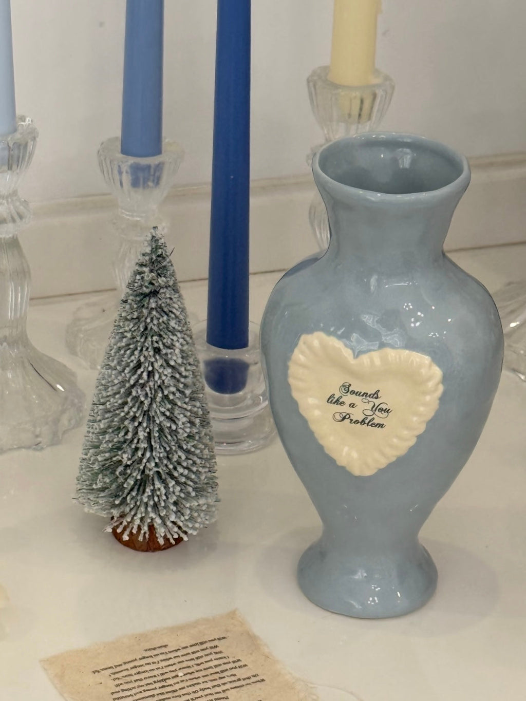 Coquette Blue Ceramic Vase