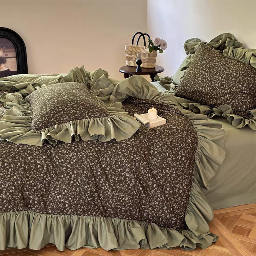 Coquette Floral Ruffle Duvet Cover