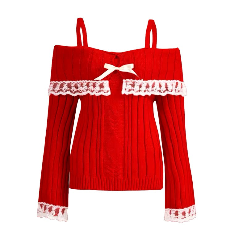 Coquette Pink Sweater Red