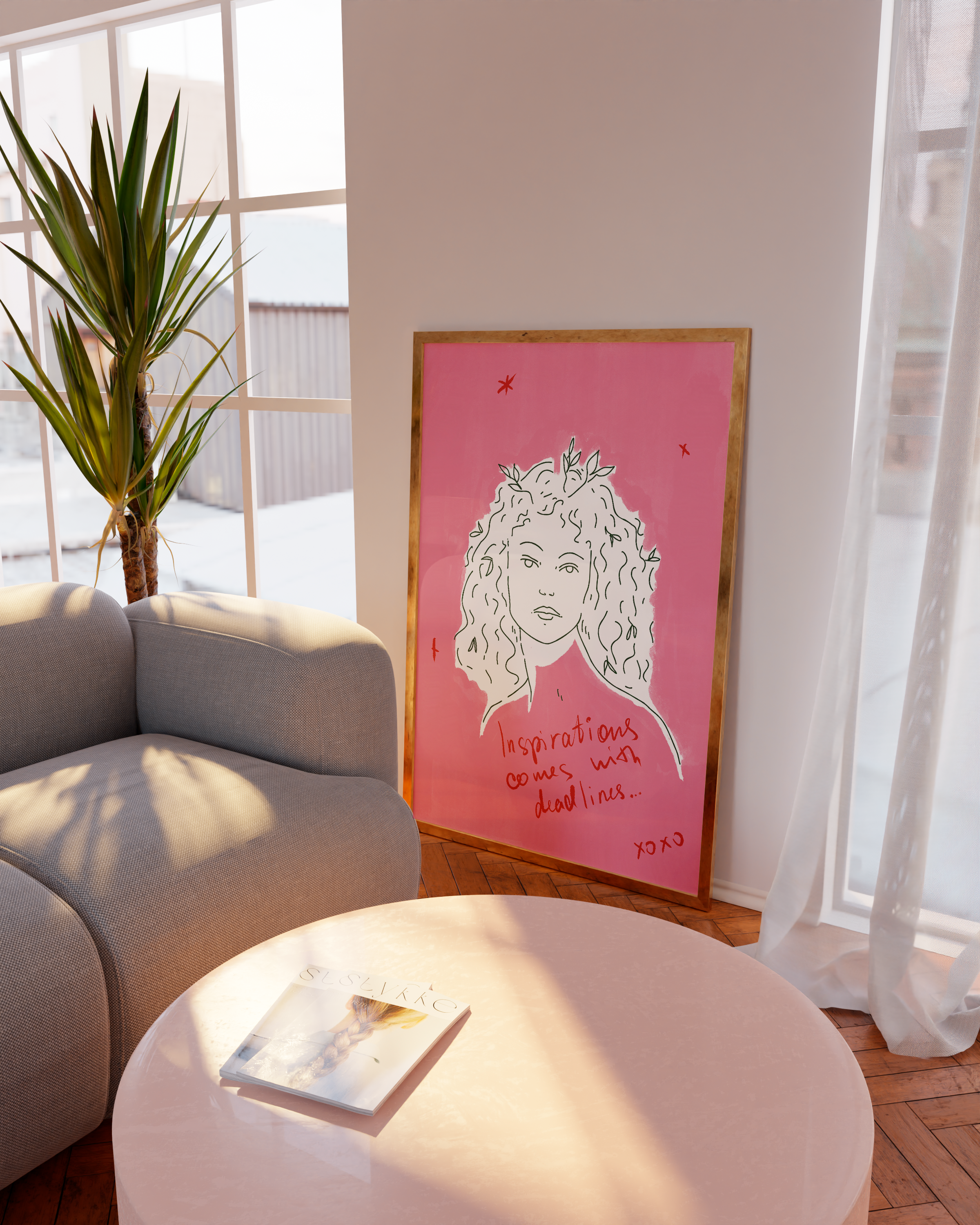 Feminine Pink Art Poster