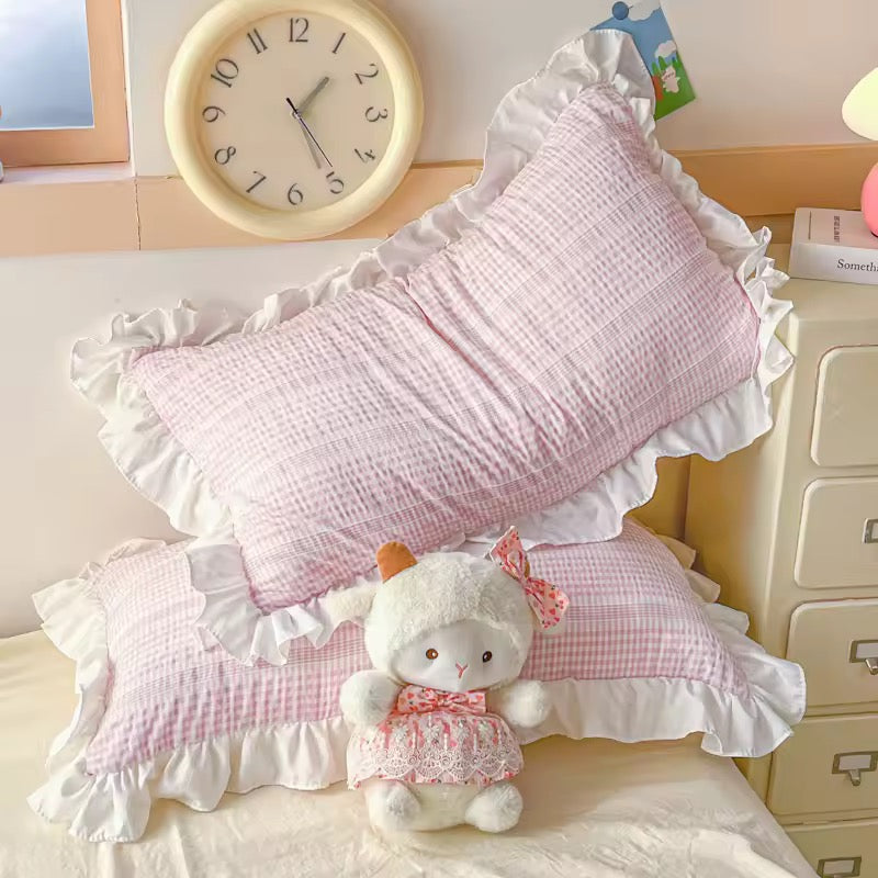 Pink Princess Gingham Bedding Set