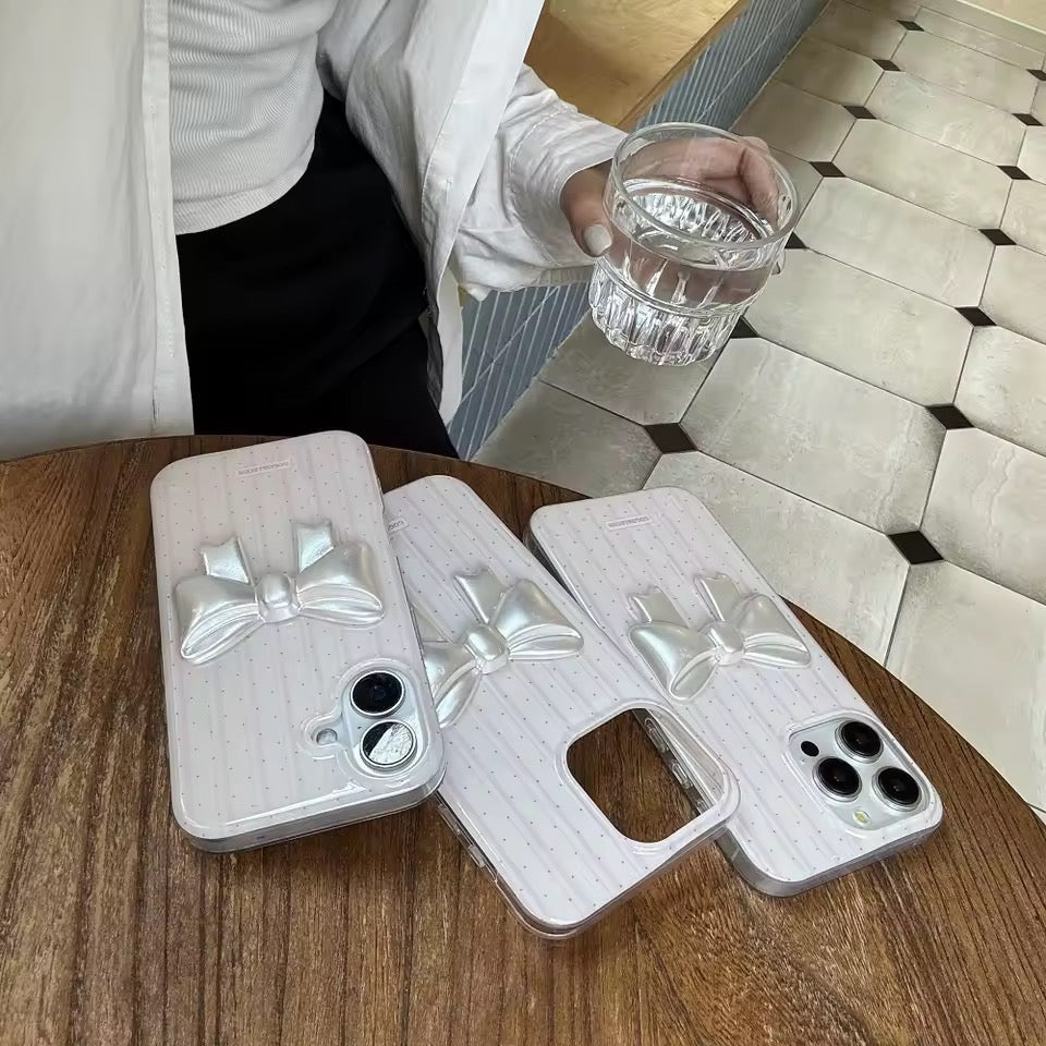 Polka Dot Pearl Bow iPhone Case