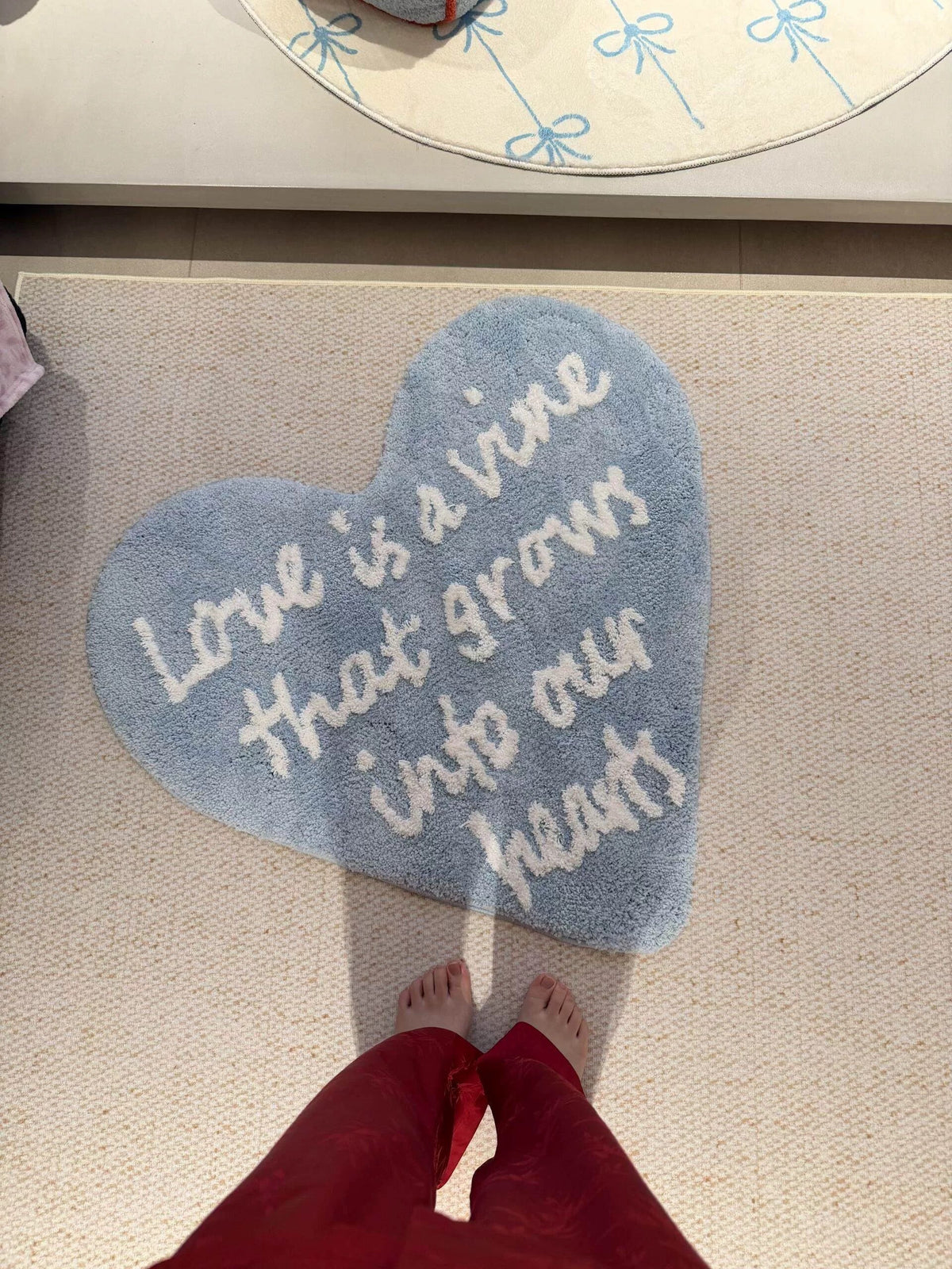 Heart Shaped Typography Rug
