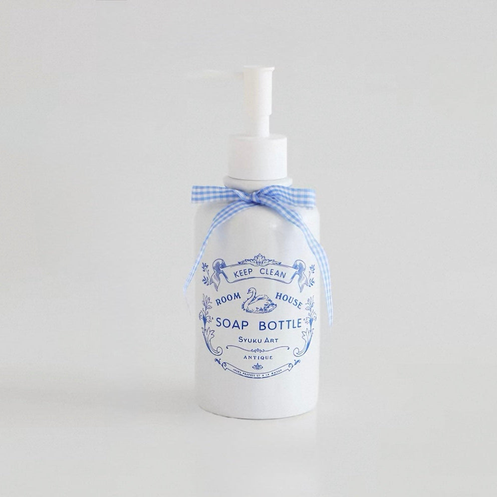 Retro Blue and White Soap Dispenser