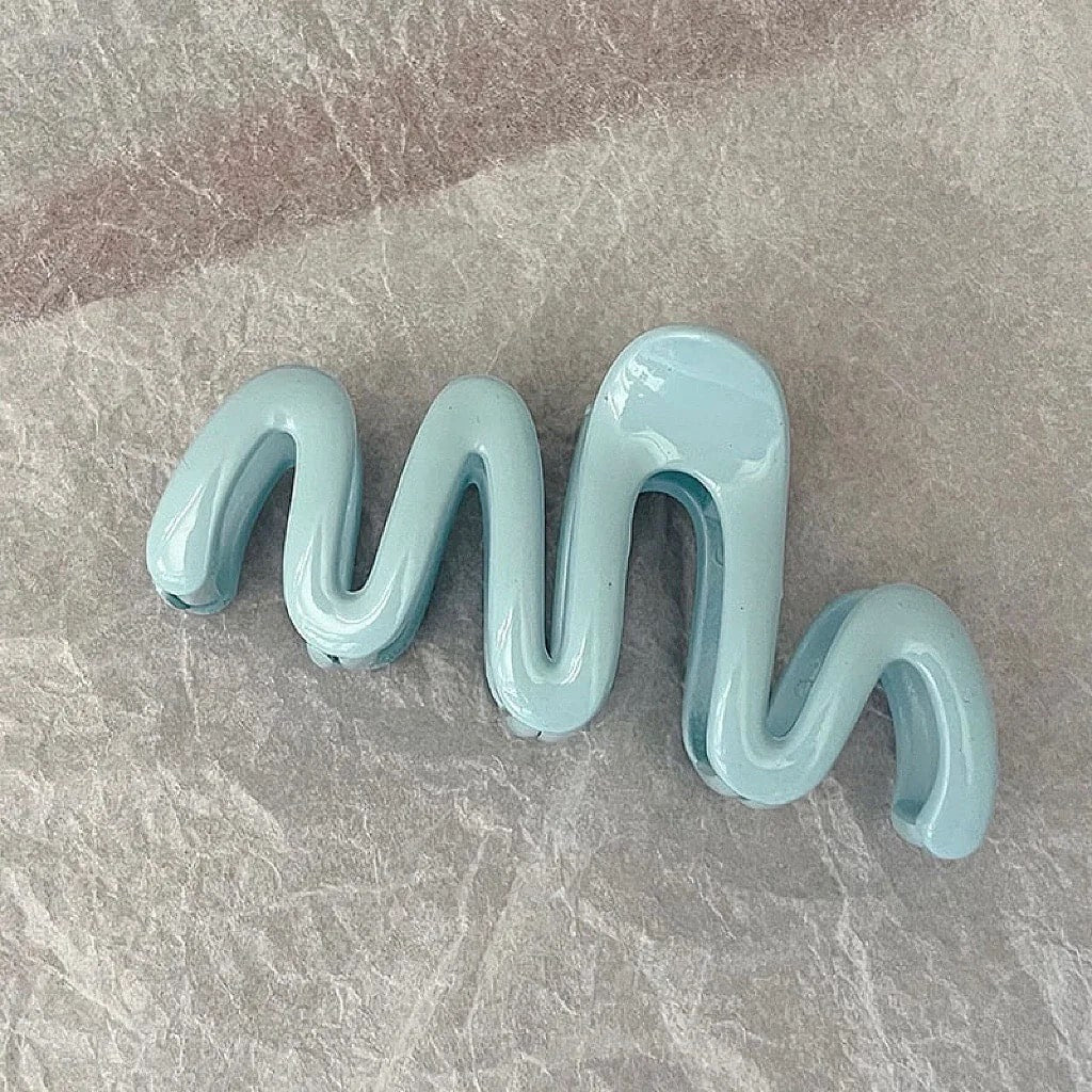 Colorful Jelly Wave Hairpin Blue
