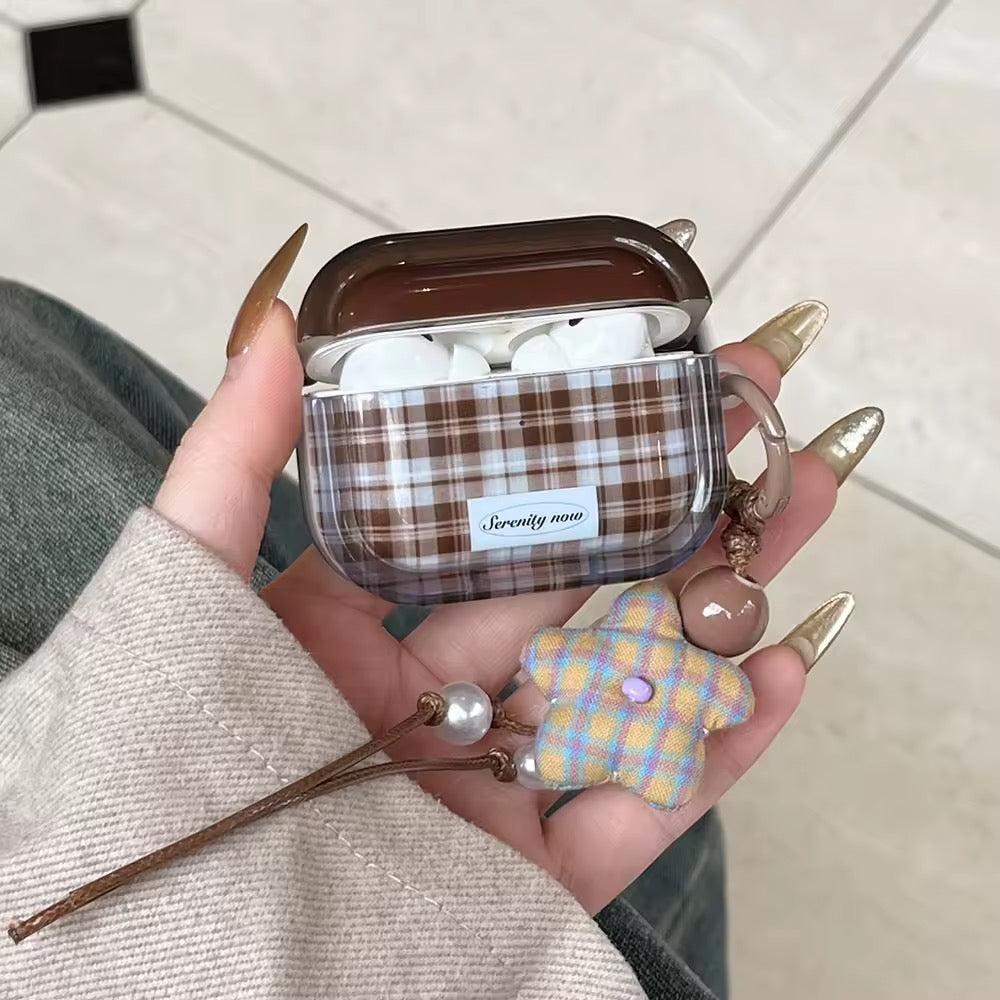 Preppy Plaid AirPods Case with Charm