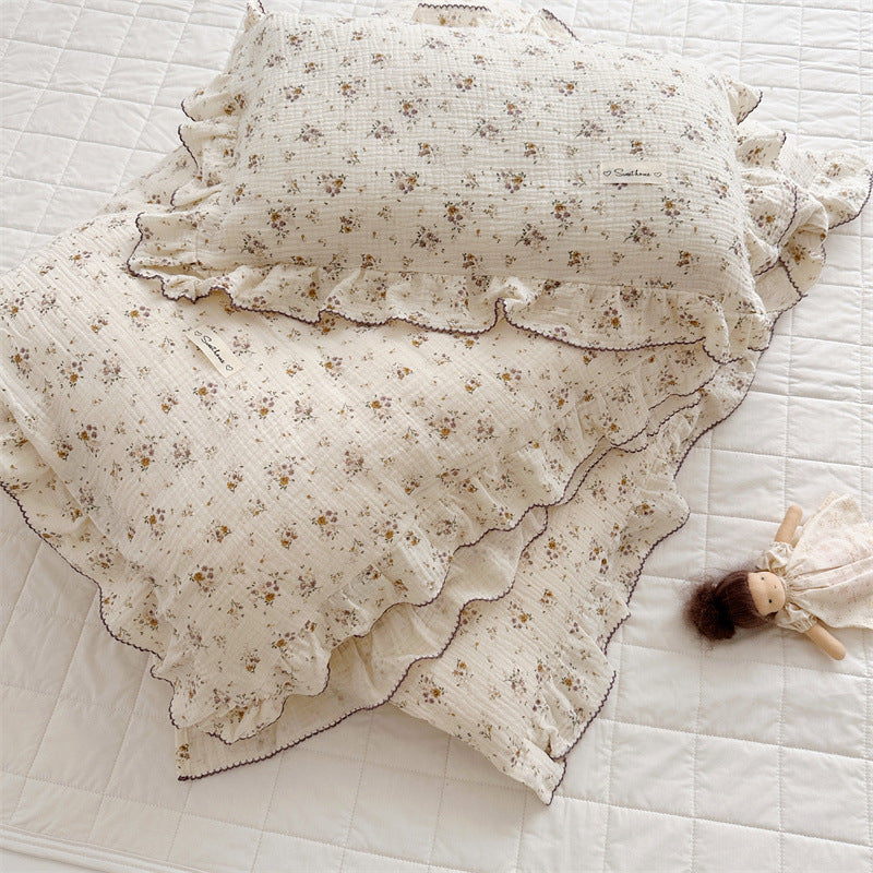 Cotton Floral Bedding Set for Girls – Ruffled Muslin